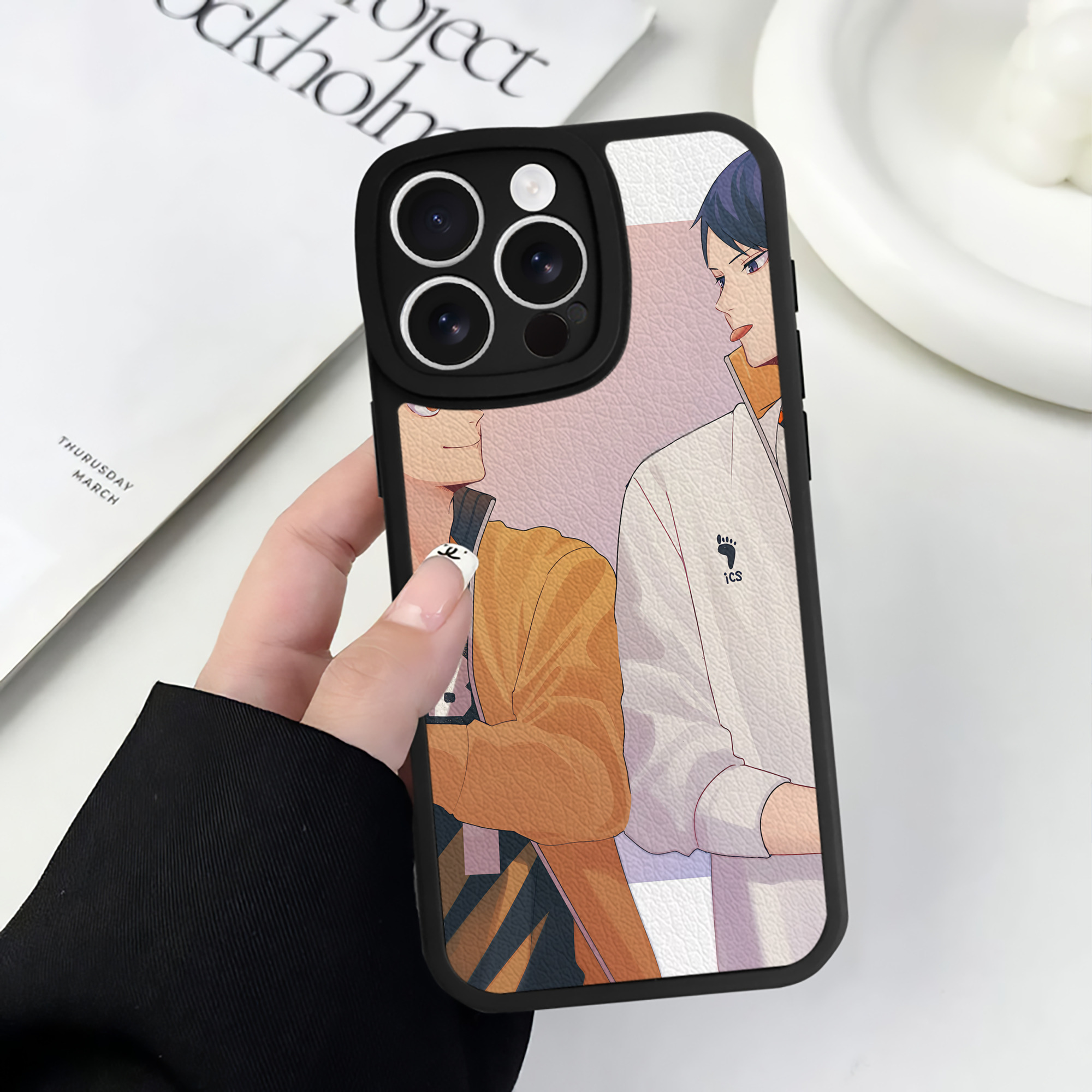 （画像用） ハイキュー!! Haikyu!! 【iPhone 16シリーズ対応】シリコンスマホケース（レザー調） 材質：シリコン